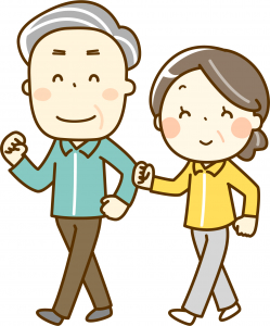 高齢者 歩く 笑顔